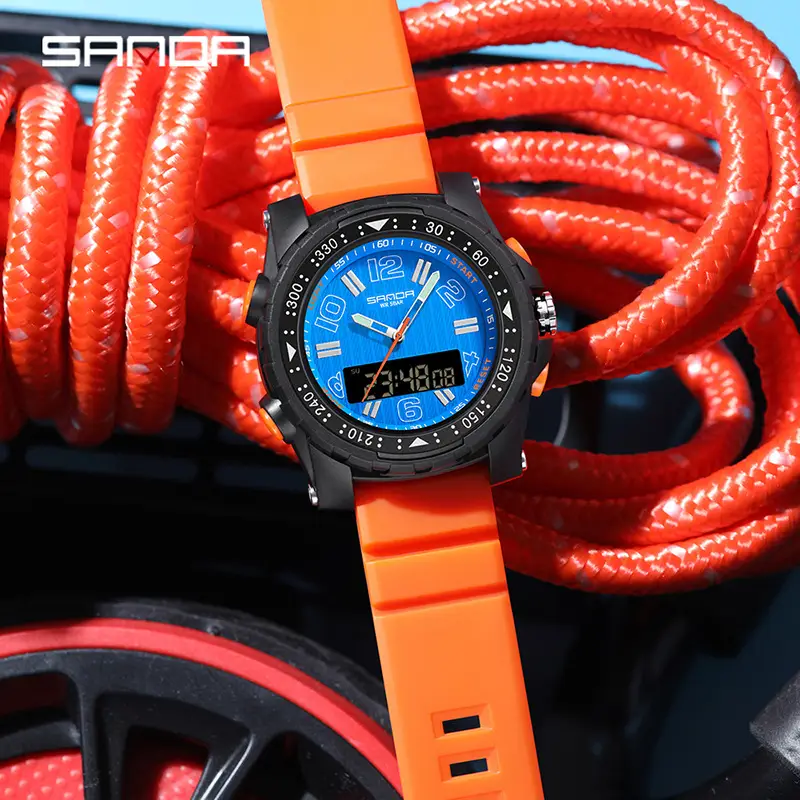 Sanda Waterproof Chronograph Watch with Dual Display - Image 9