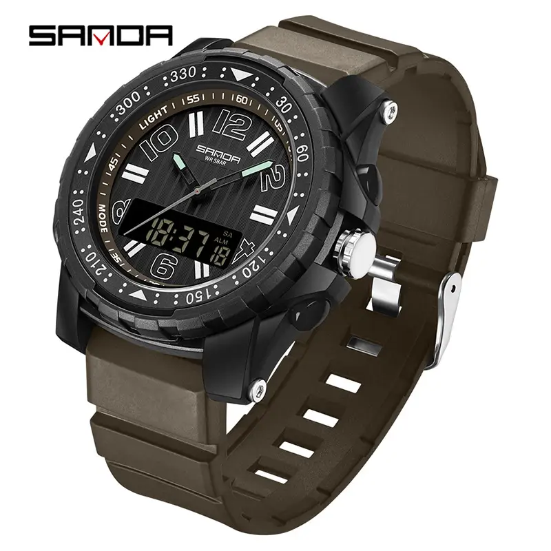 Sanda Waterproof Chronograph Watch with Dual Display - Image 2