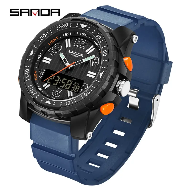 Sanda Waterproof Chronograph Watch with Dual Display - Image 5