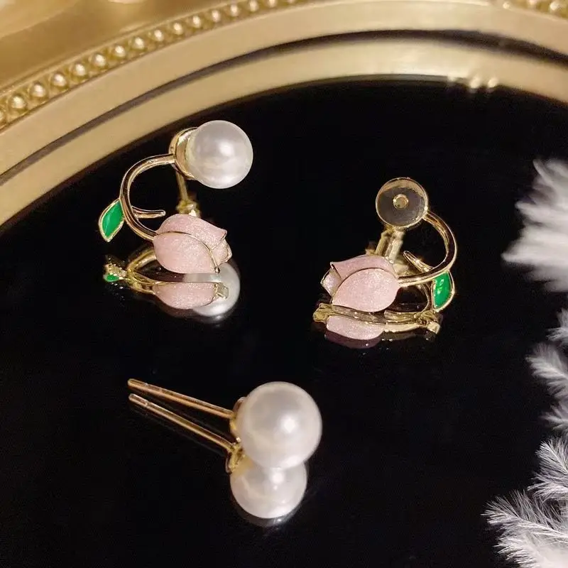 Unique Pink Tulip Earrings Mori Series 2025 Women — feature 4
