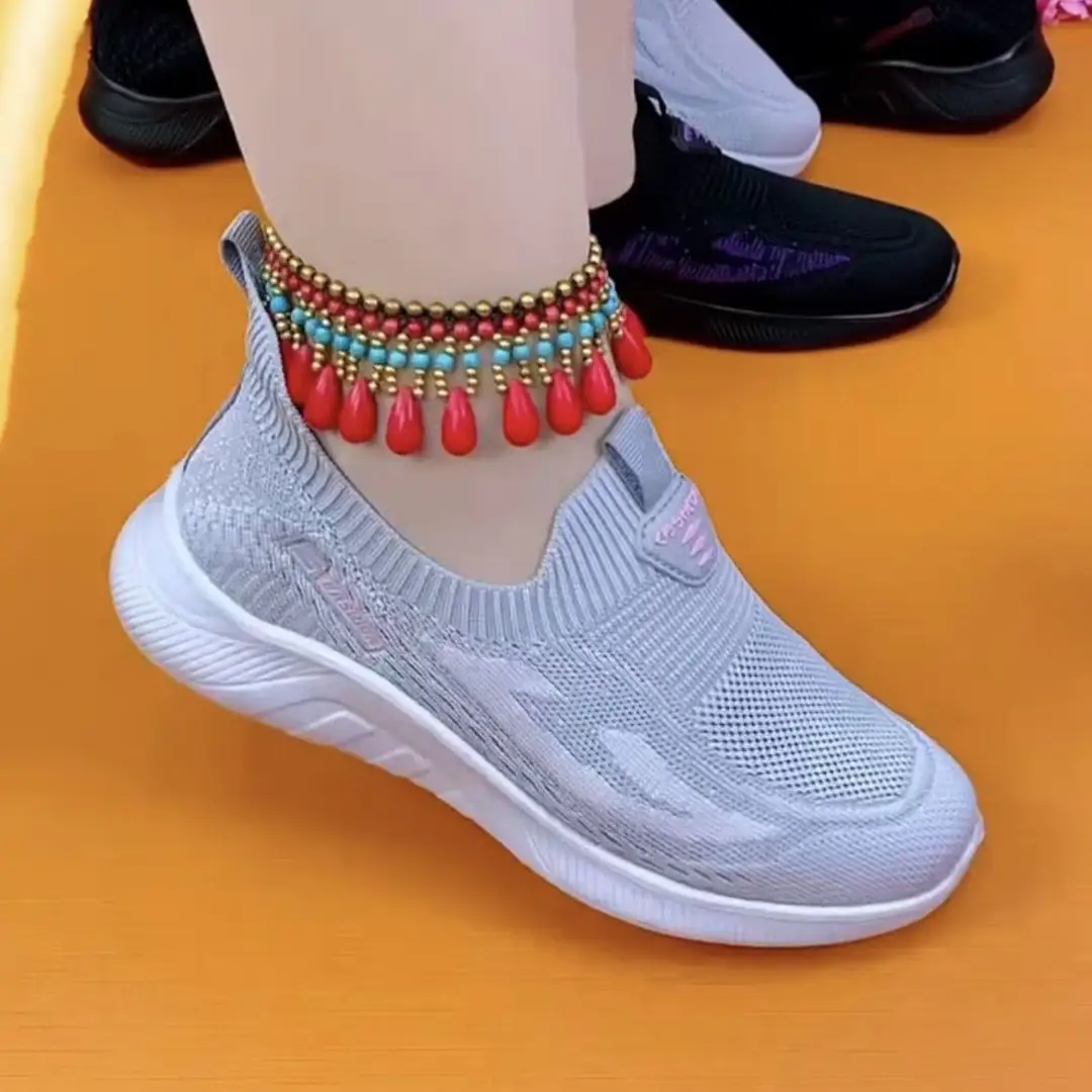 Spring Walking Shoes Casual Old Beijing Cloth Shoes Women's Moms Shoes Lightweight Polyurethane Sole Fly-woven Mesh Shoes for Women - Image 5