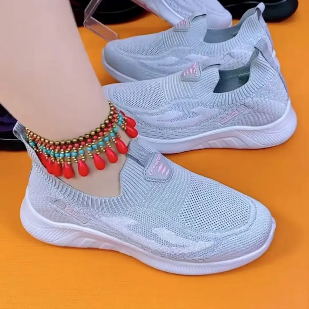 Spring Walking Shoes Casual Old Beijing Cloth Shoes Women's Moms Shoes Lightweight Polyurethane Sole Fly-woven Mesh Shoes for Women — feature 10