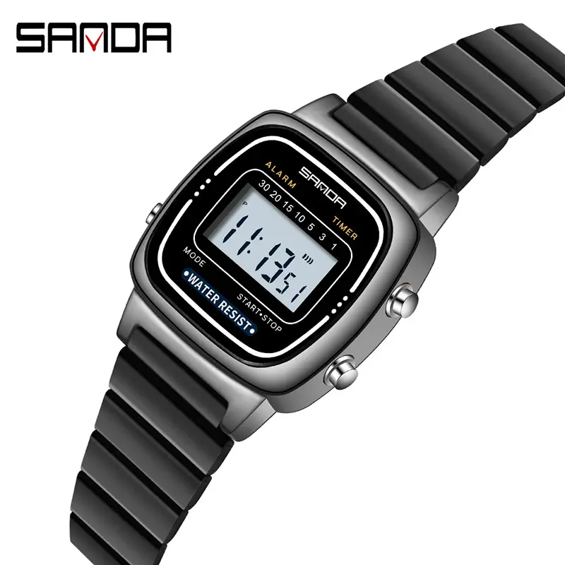 Sanda Digital Watch Steel Belt Small Square Plate - Image 5