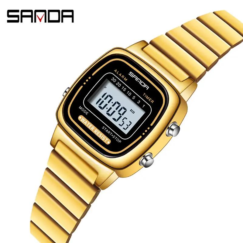 Sanda Digital Watch Steel Belt Small Square Plate - Image 8