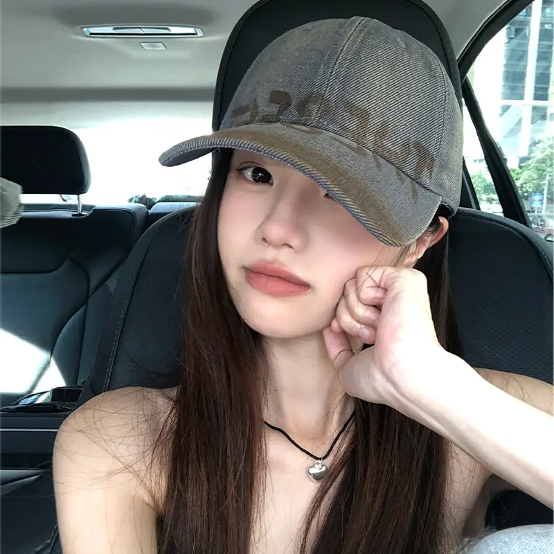 American Style Retro Washed Old Letter Baseball Cap for Men - Image 8