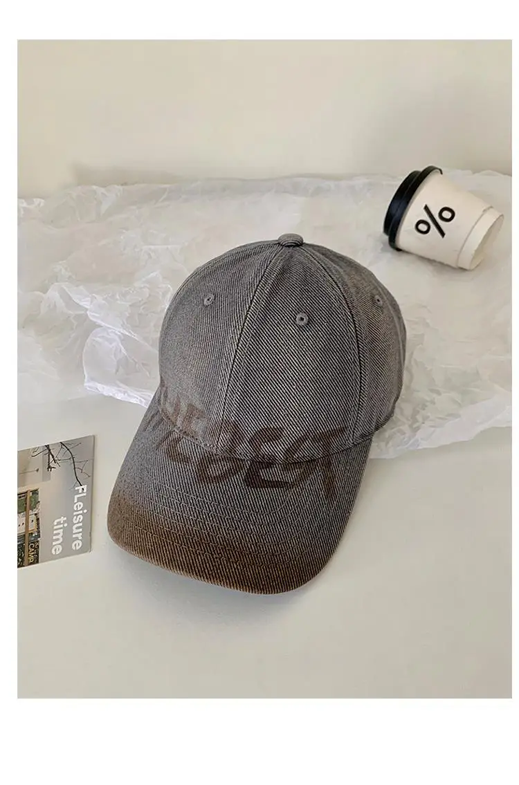 American Style Retro Washed Old Letter Baseball Cap for Men — feature 16
