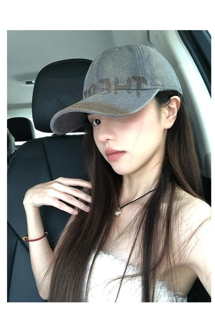 American Style Retro Washed Old Letter Baseball Cap for Men — feature 9