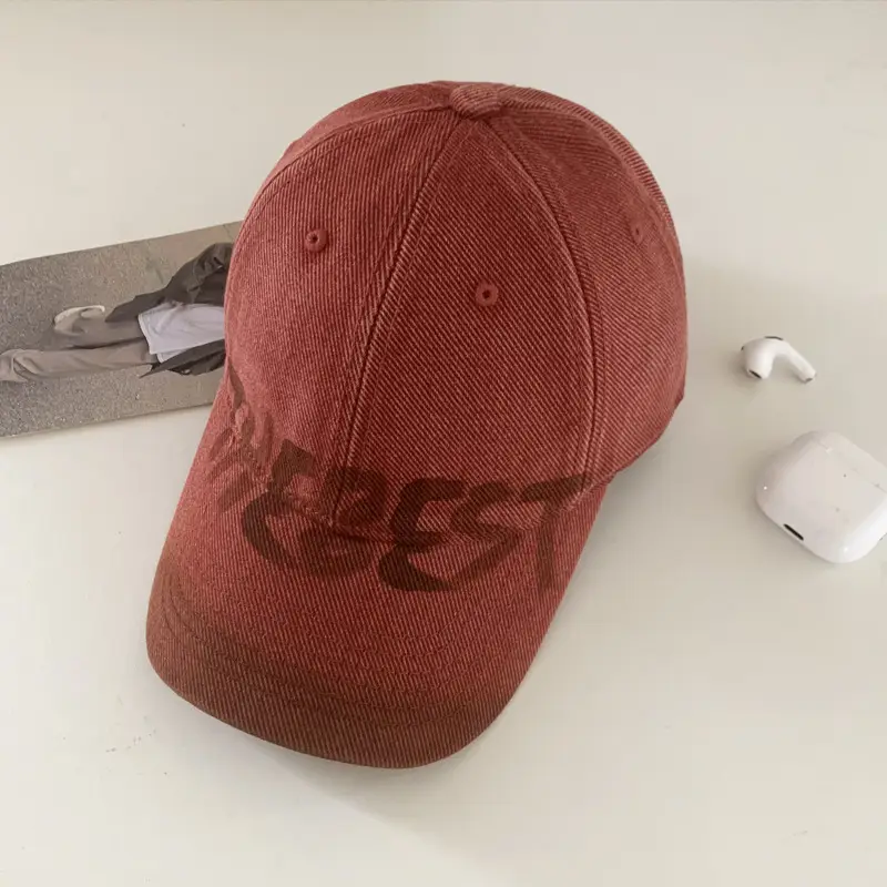 American Style Retro Washed Old Letter Baseball Cap for Men - Image 4