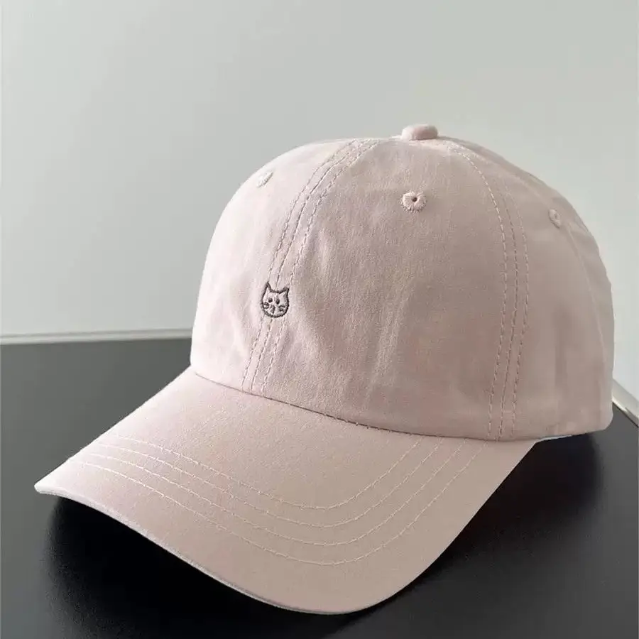 Women Kitten Embroidered Beige Baseball Cap 2025 - Image 7