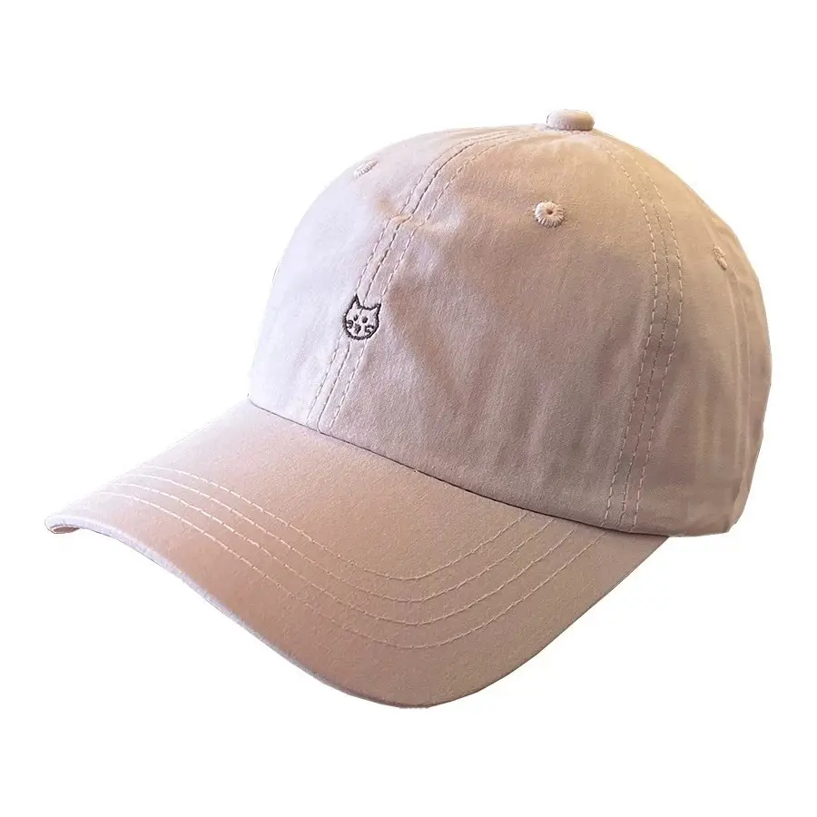 Women Kitten Embroidered Beige Baseball Cap 2025 - Image 10