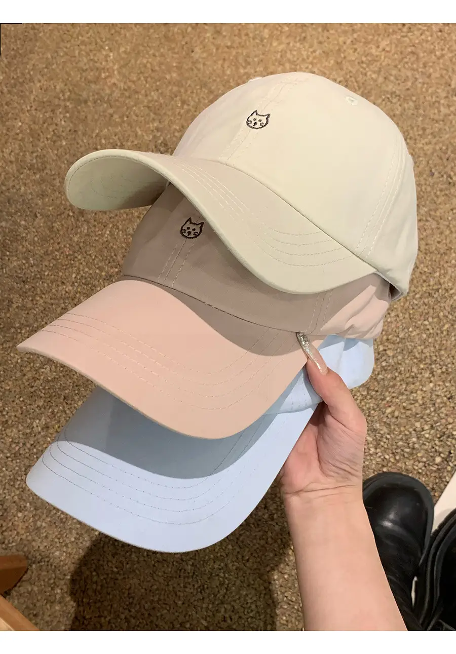 Women Kitten Embroidered Beige Baseball Cap 2025 — feature 6