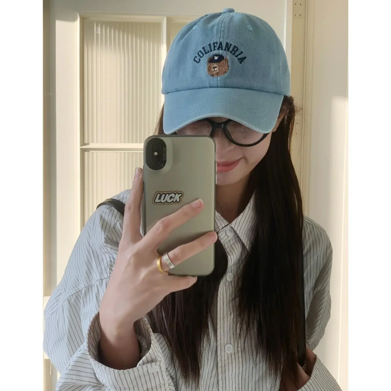 Cute Bear Embroidered Baseball Cap Small Korean Style - Image 9