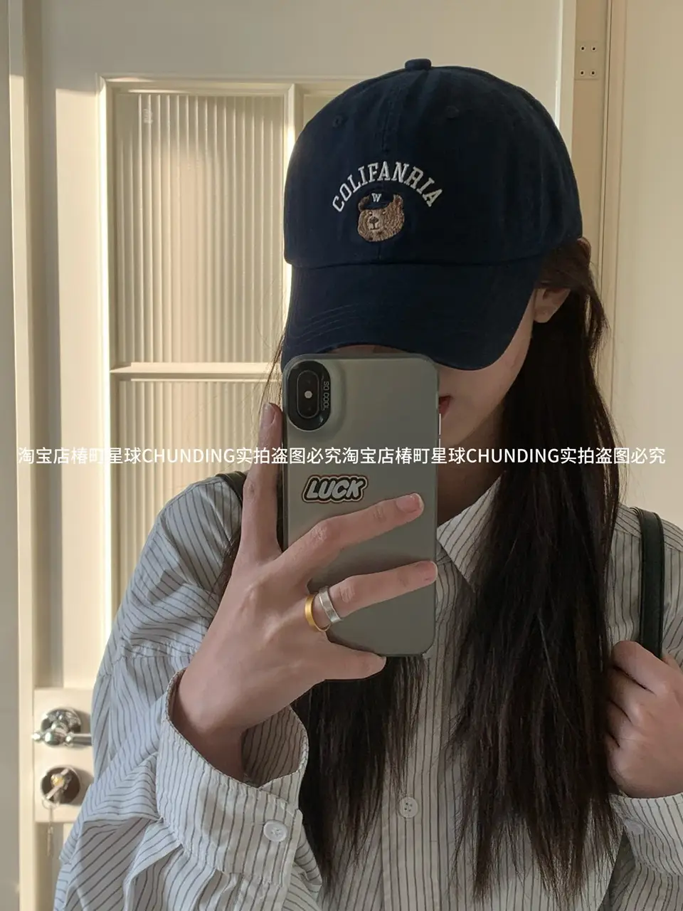 Cute Bear Embroidered Baseball Cap Small Korean Style — feature 4