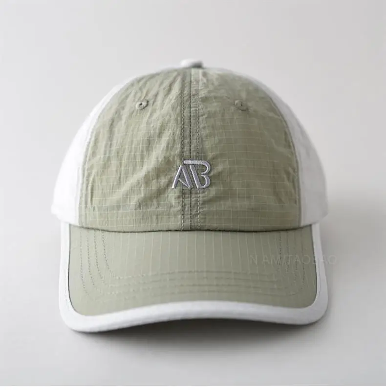 Men Green Baseball Cap with Logo, Quick-Drying, Summer Wear — feature 12
