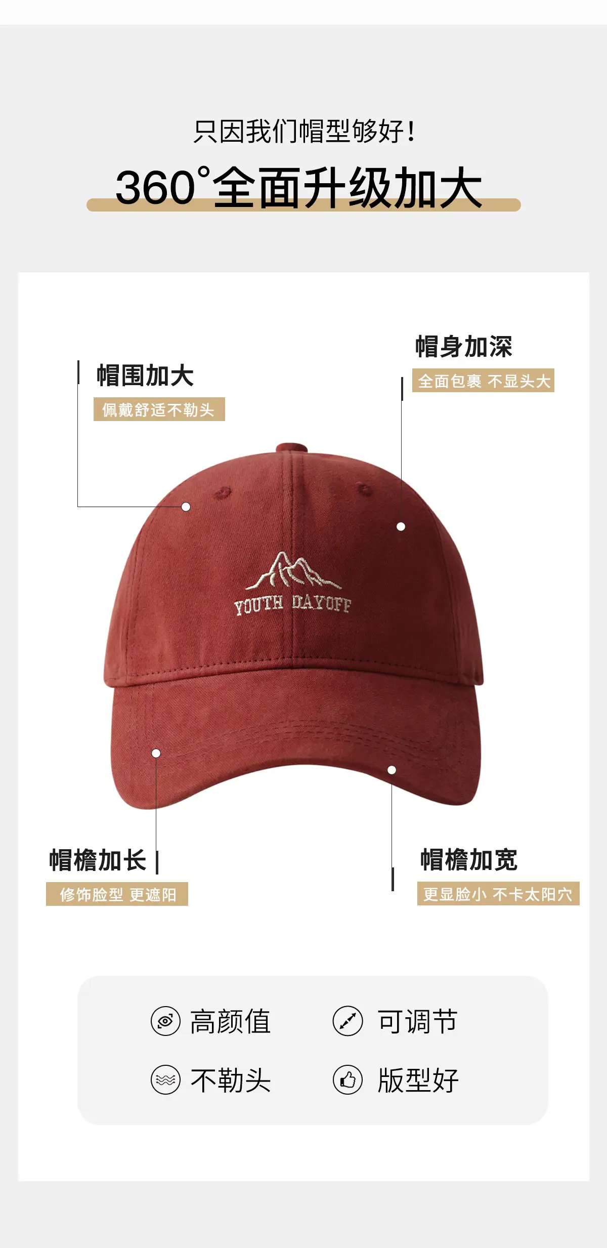 2025 Spring Deep Top Baseball Cap with Deep Green Bristle — feature 4