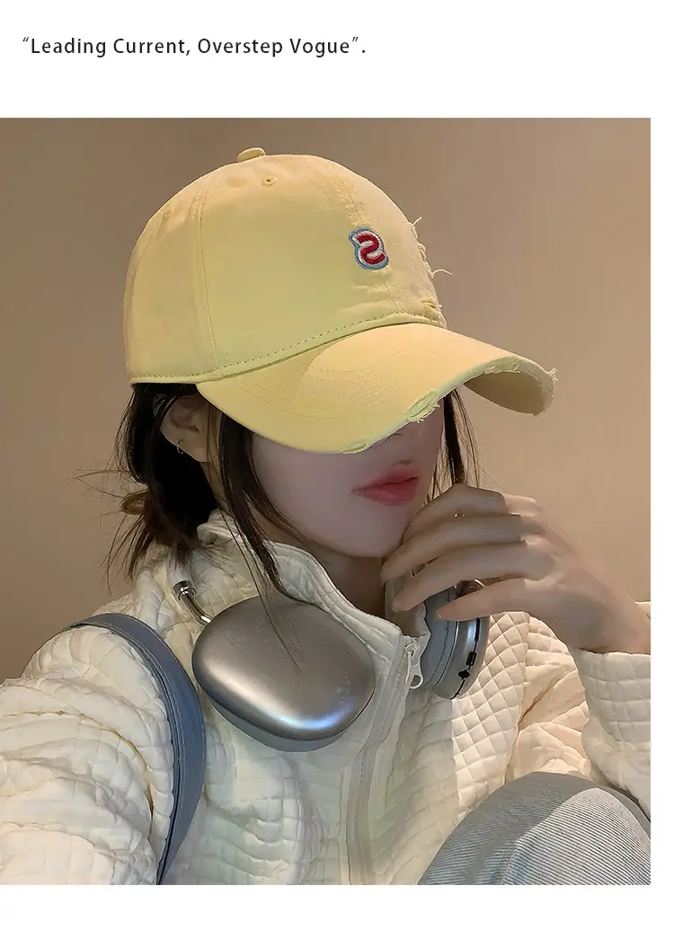 Women's White Letter Embroidered Baseball Cap — feature 10
