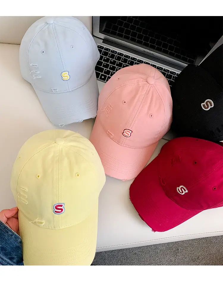 Women's White Letter Embroidered Baseball Cap — feature 14