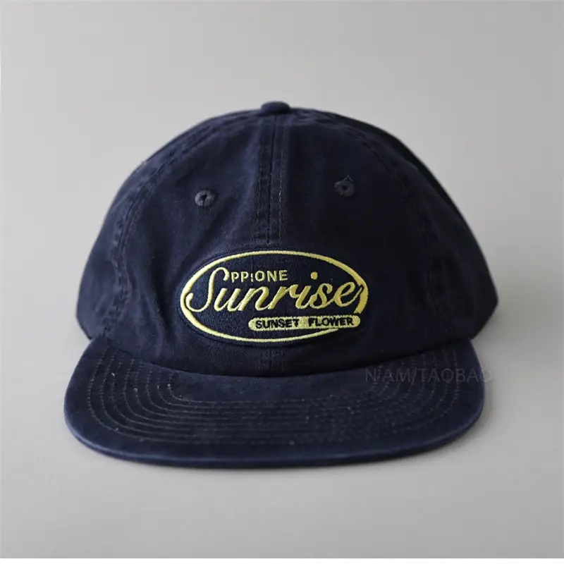 White Vintage Baseball Cap for Men Women Flat Bristle - Image 4