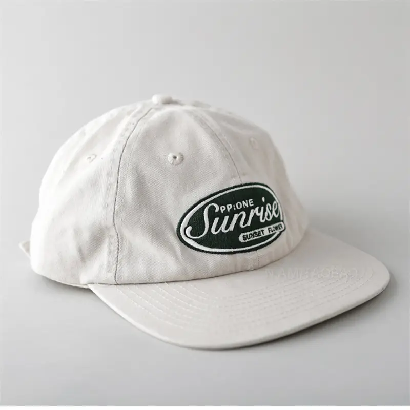 White Vintage Baseball Cap for Men Women Flat Bristle - Image 6