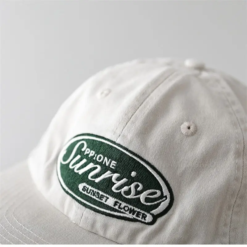 White Vintage Baseball Cap for Men Women Flat Bristle - Image 7