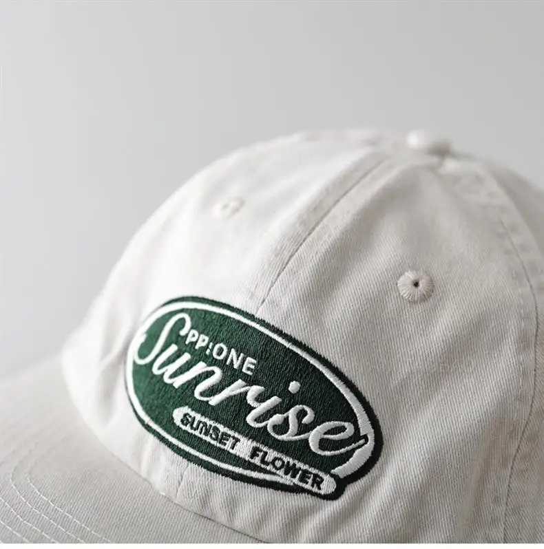 White Vintage Baseball Cap for Men Women Flat Bristle — feature 10
