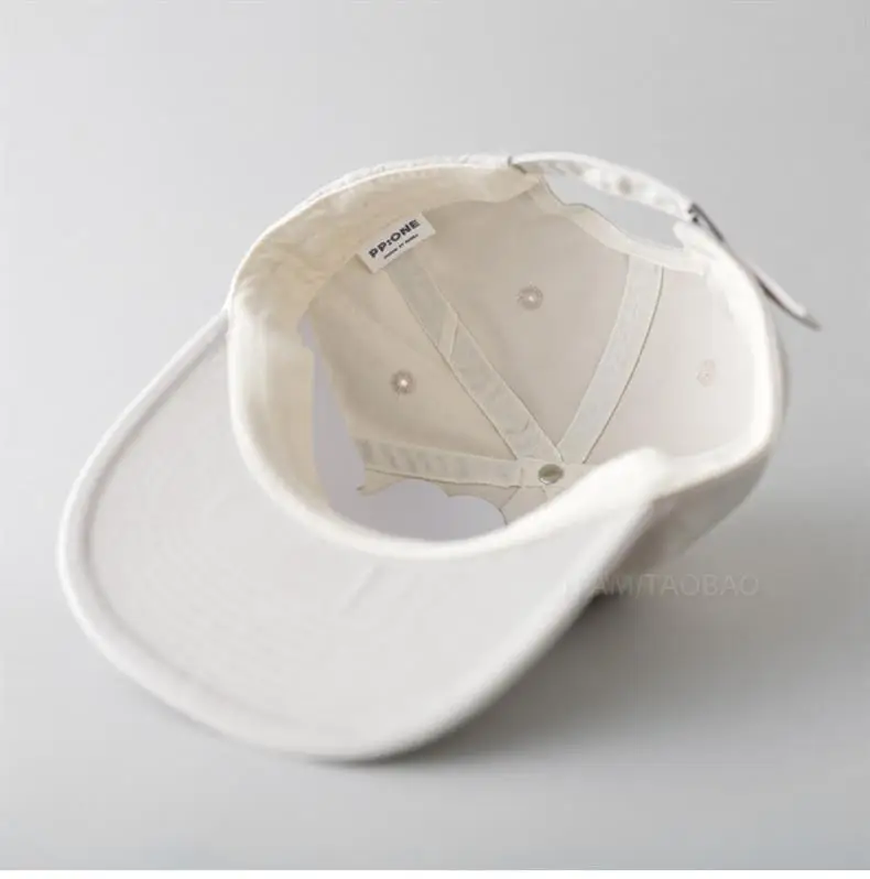 White Vintage Baseball Cap for Men Women Flat Bristle — feature 11