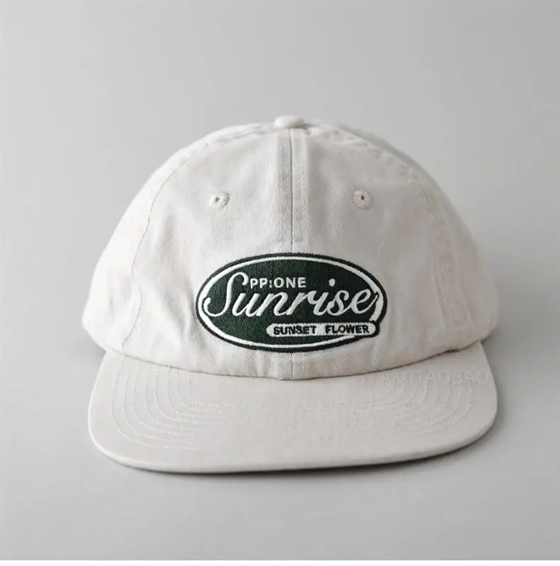 White Vintage Baseball Cap for Men Women Flat Bristle — feature 7
