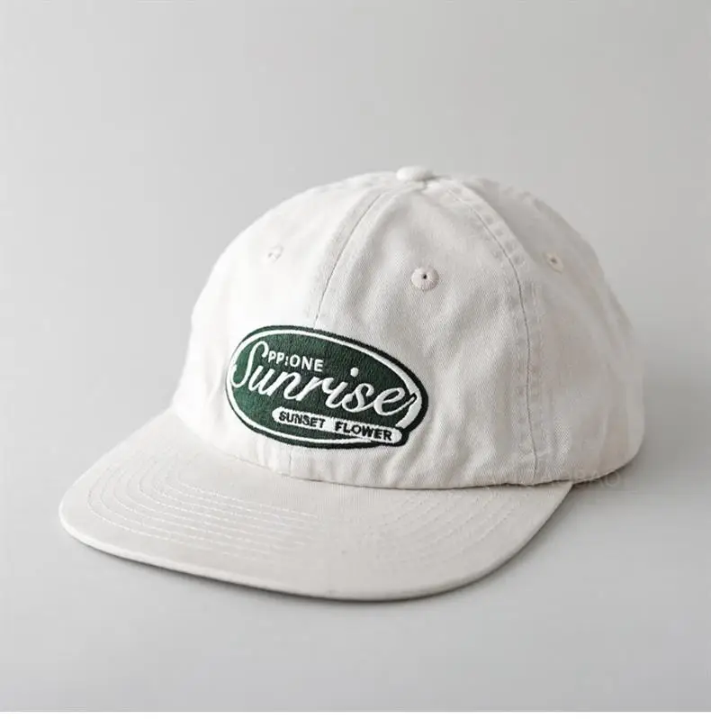 White Vintage Baseball Cap for Men Women Flat Bristle — feature 8