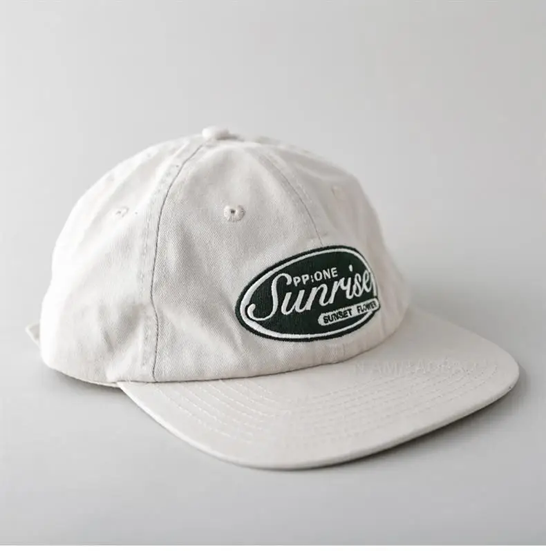 White Vintage Baseball Cap for Men Women Flat Bristle — feature 9