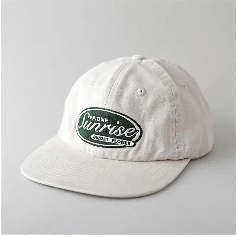 White Vintage Baseball Cap for Men Women Flat Bristle - Image 2