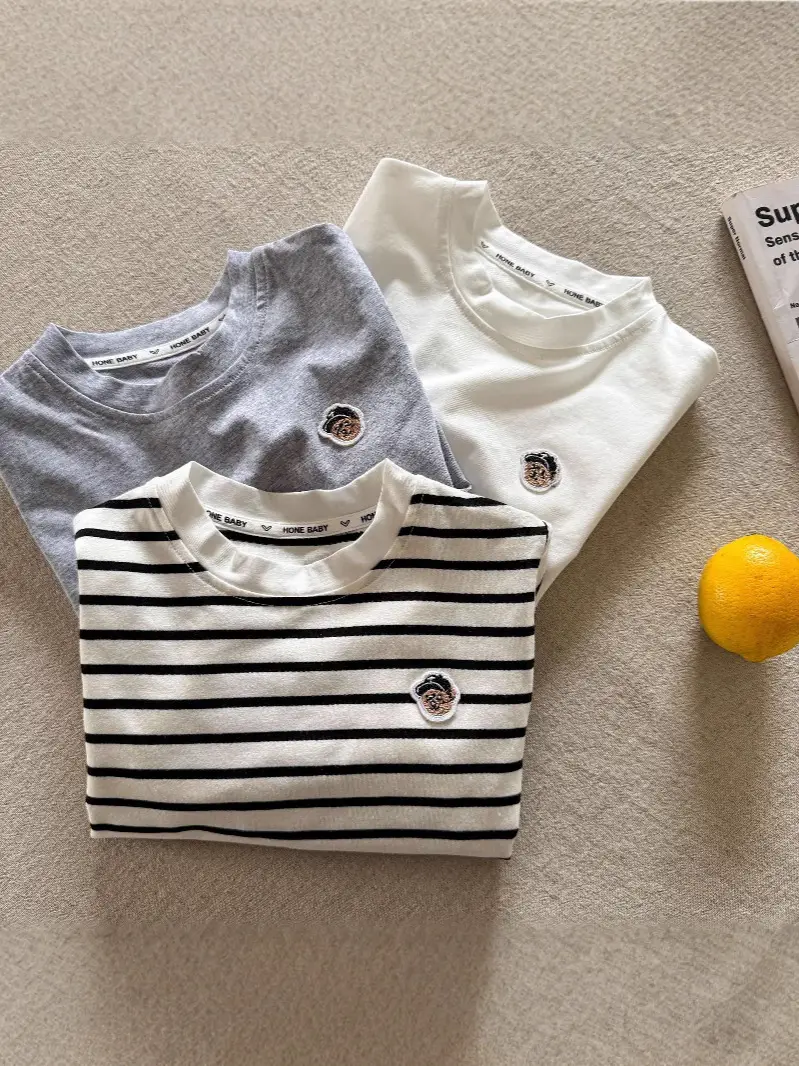 Children's T-Shirt 2025 Summer Casual Round Neck Embroidered - Image 5