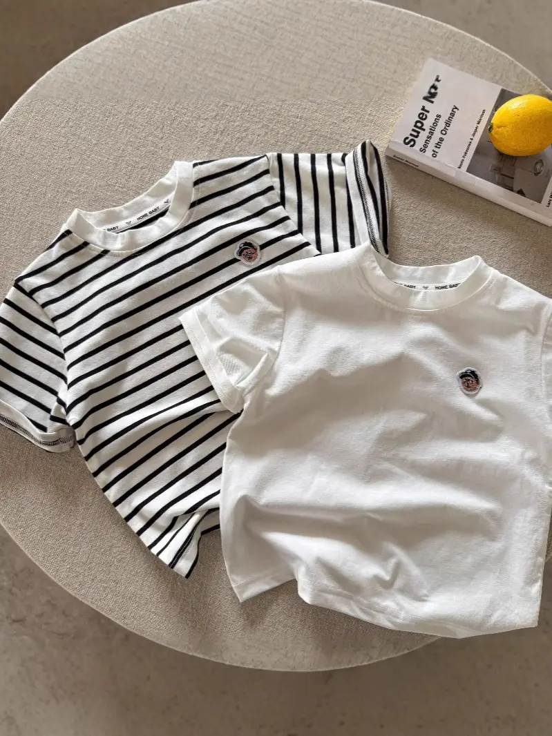 Children's T-Shirt 2025 Summer Casual Round Neck Embroidered - Image 7