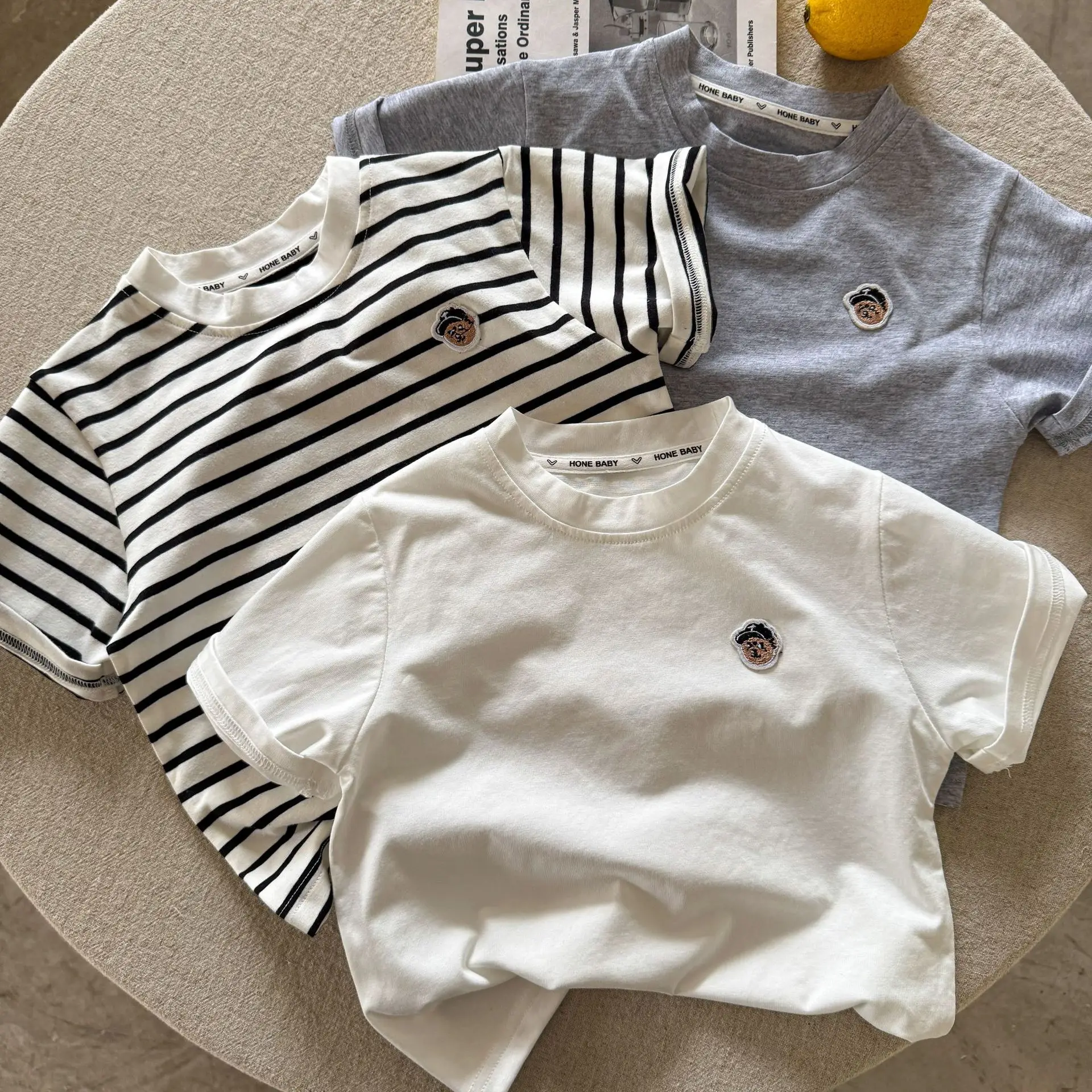 Children's T-Shirt 2025 Summer Casual Round Neck Embroidered — feature 3