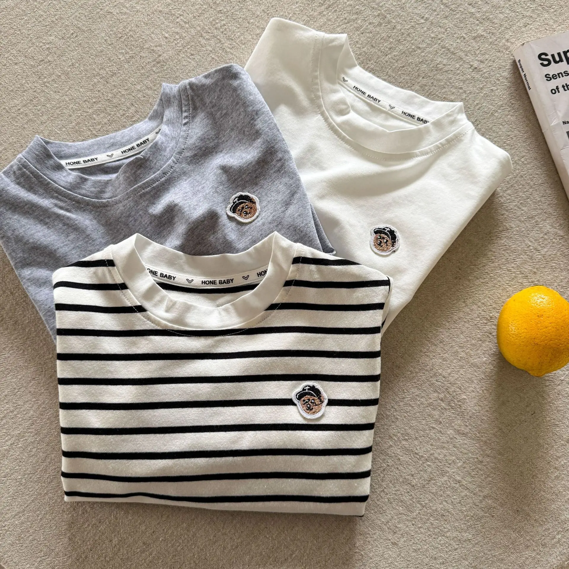 Children's T-Shirt 2025 Summer Casual Round Neck Embroidered — feature 8