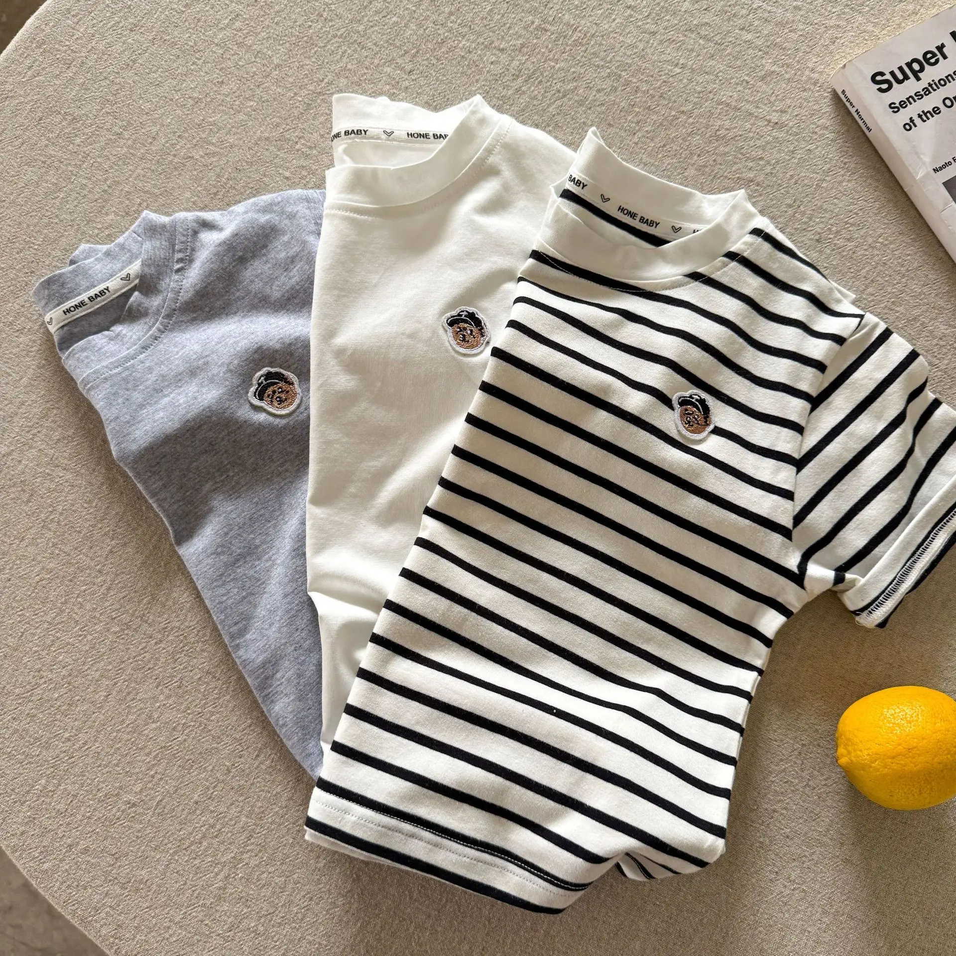Children's T-Shirt 2025 Summer Casual Round Neck Embroidered — feature 9