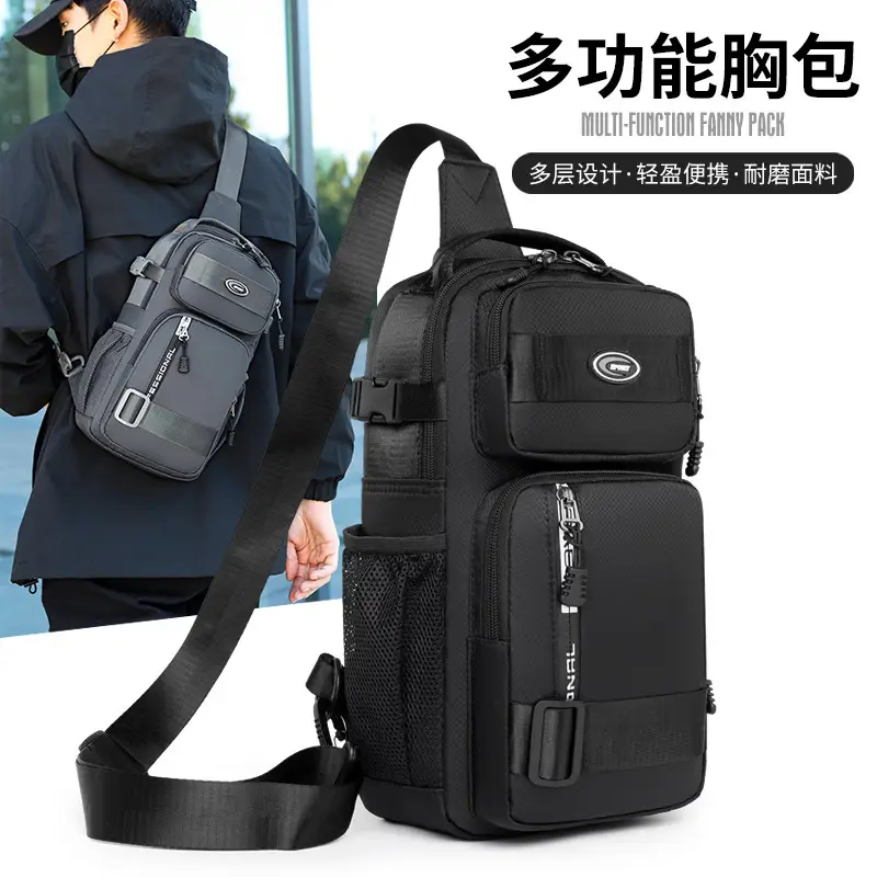 Men's Large Black Travel Chest Bag 24H Transit - Image 5