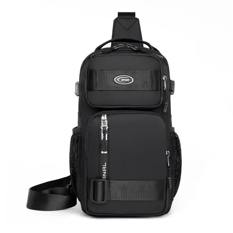 Men's Large Black Travel Chest Bag 24H Transit - Image 8