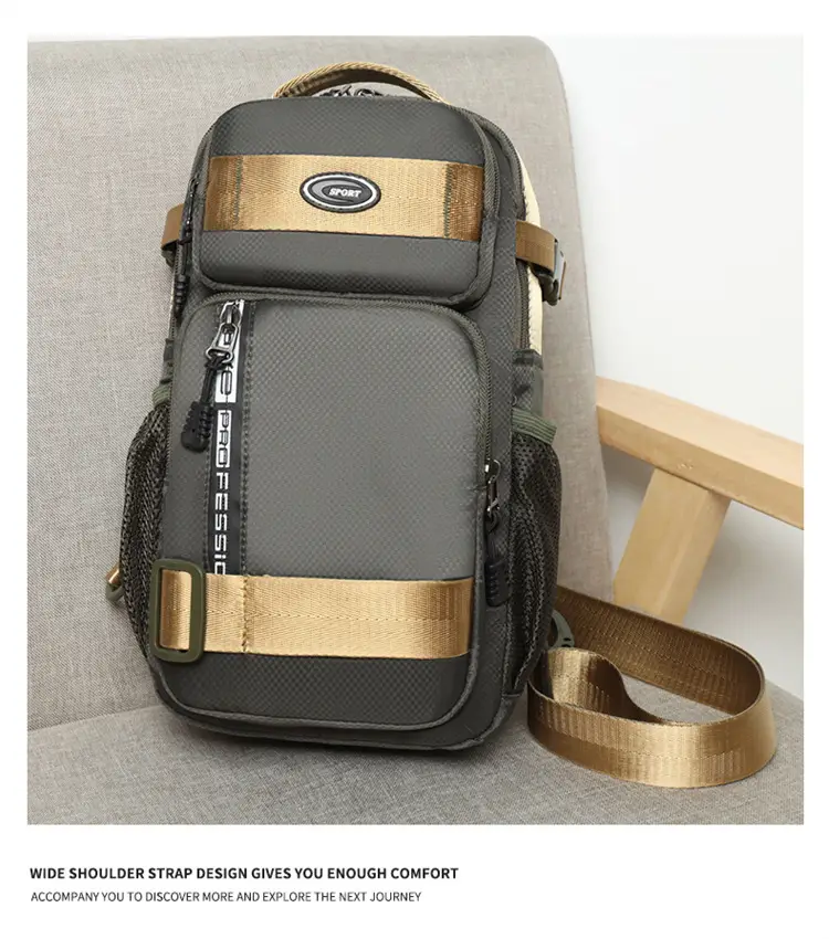 Men's Large Black Travel Chest Bag 24H Transit — feature 13