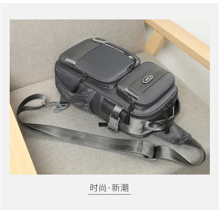Men's Large Black Travel Chest Bag 24H Transit — feature 14