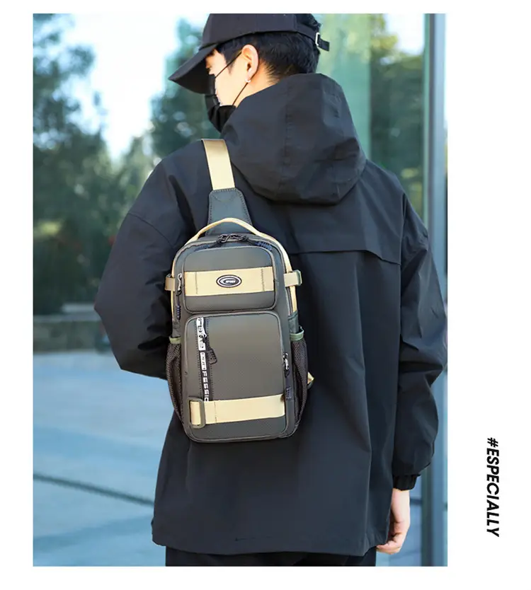 Men's Large Black Travel Chest Bag 24H Transit — feature 20