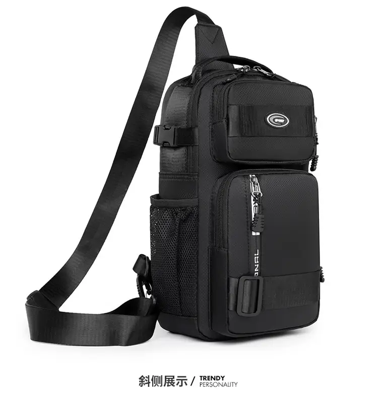 Men's Large Black Travel Chest Bag 24H Transit — feature 31