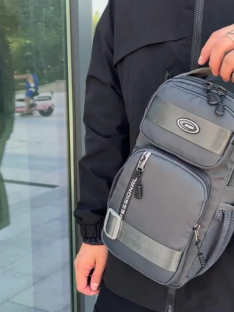 Men's Large Black Travel Chest Bag 24H Transit — feature 44