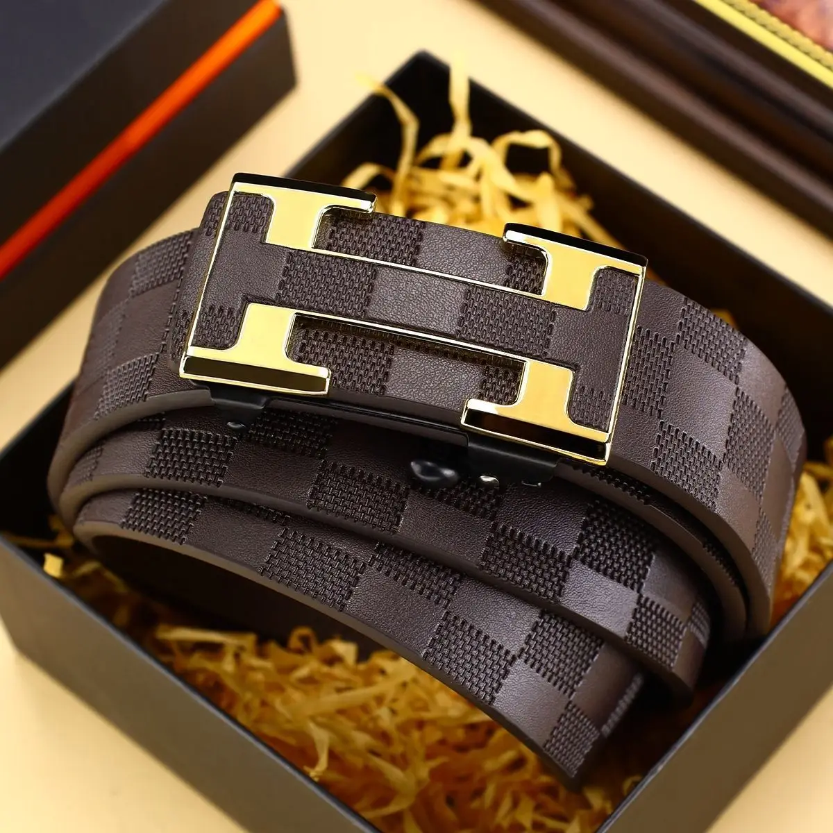 High-End Men's Leather Belt with Automatic Buckle - Image 6
