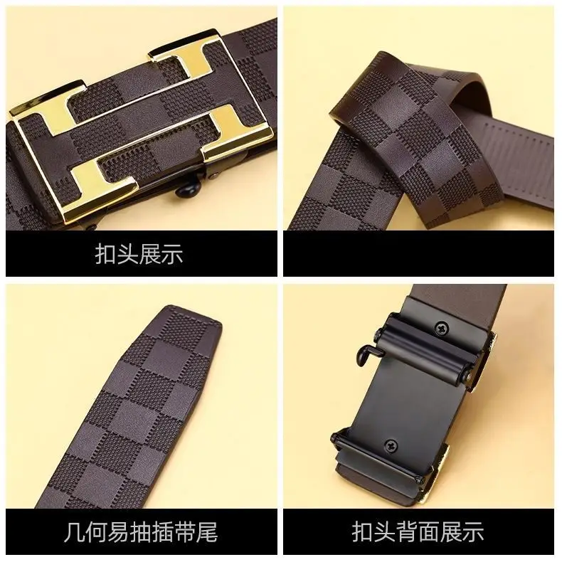 High-End Men's Leather Belt with Automatic Buckle — feature 8