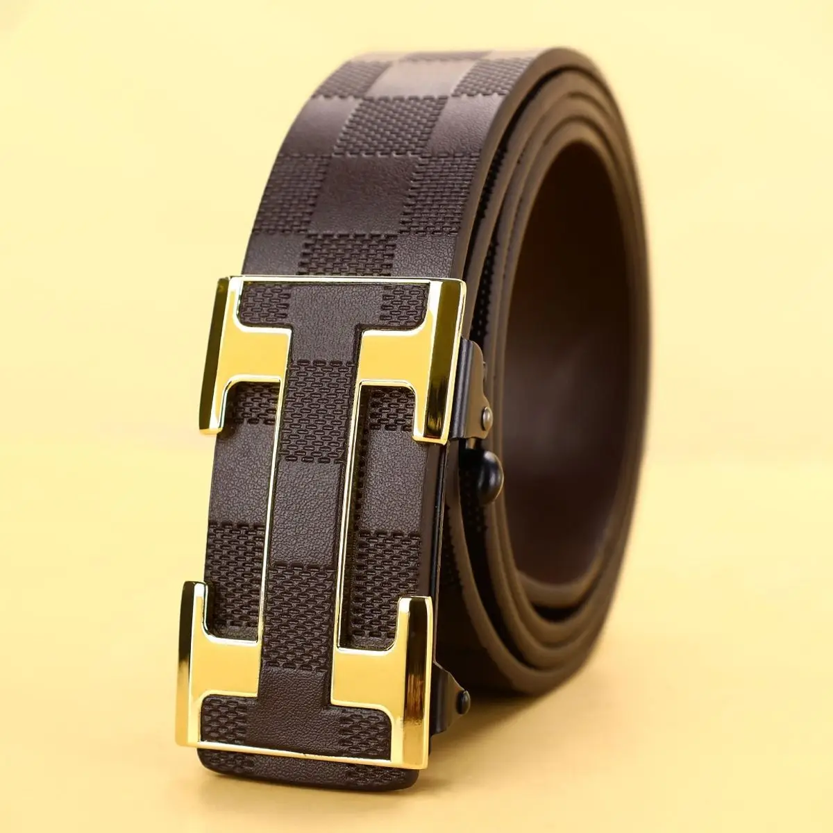 High-End Men's Leather Belt with Automatic Buckle — feature 9