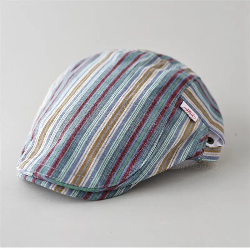Men Women Striped Painter's Cap All Match Casual - Image 8