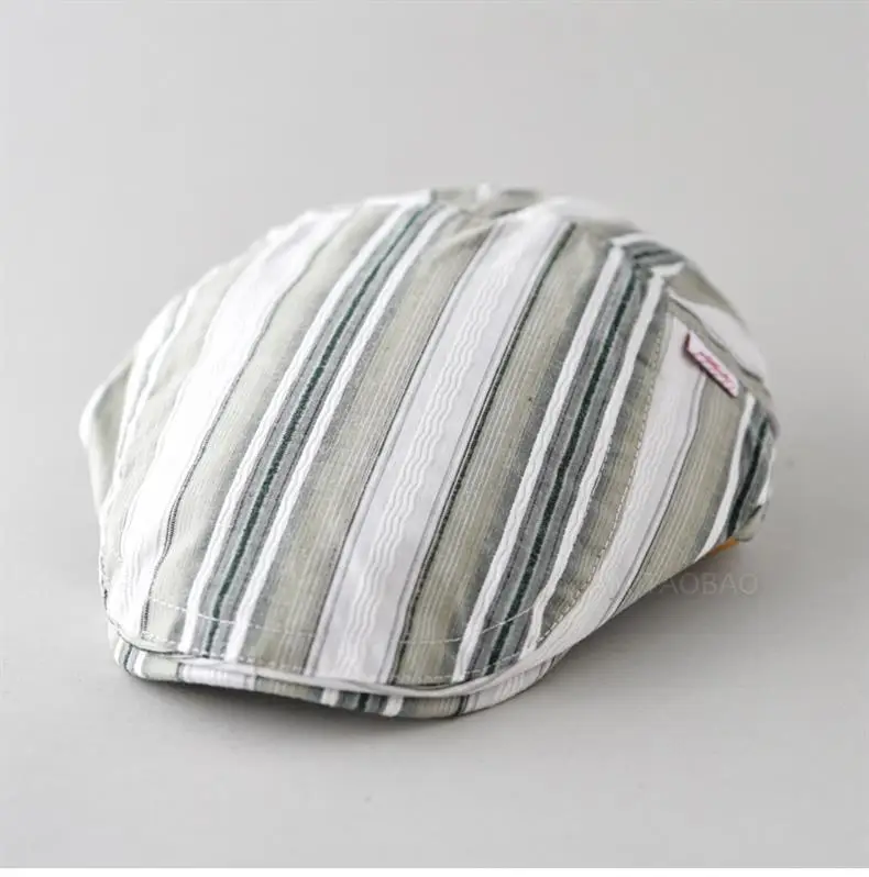 Men Women Striped Painter's Cap All Match Casual — feature 1