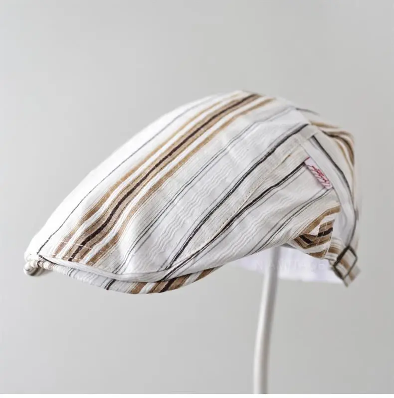 Men Women Striped Painter's Cap All Match Casual — feature 10