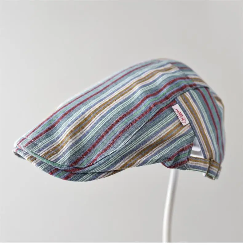 Men Women Striped Painter's Cap All Match Casual — feature 11
