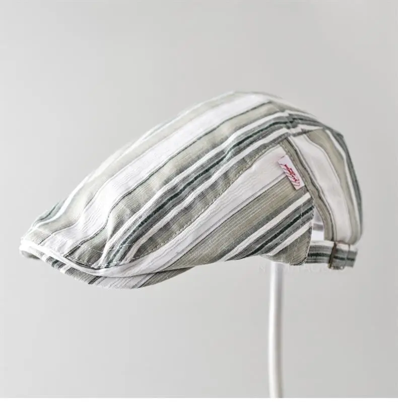 Men Women Striped Painter's Cap All Match Casual — feature 15